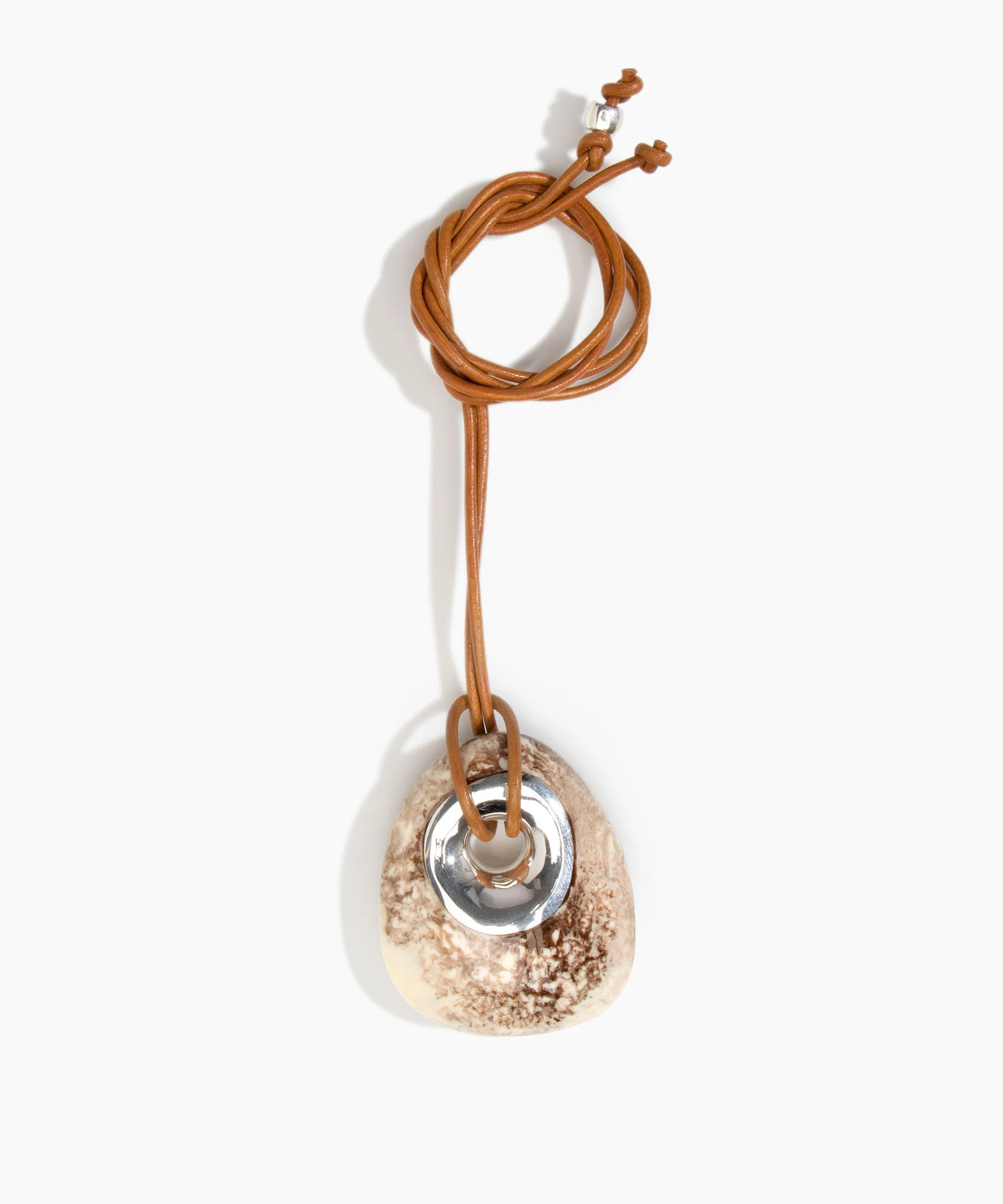 Large Rock Pendant on Leather - Image 3
