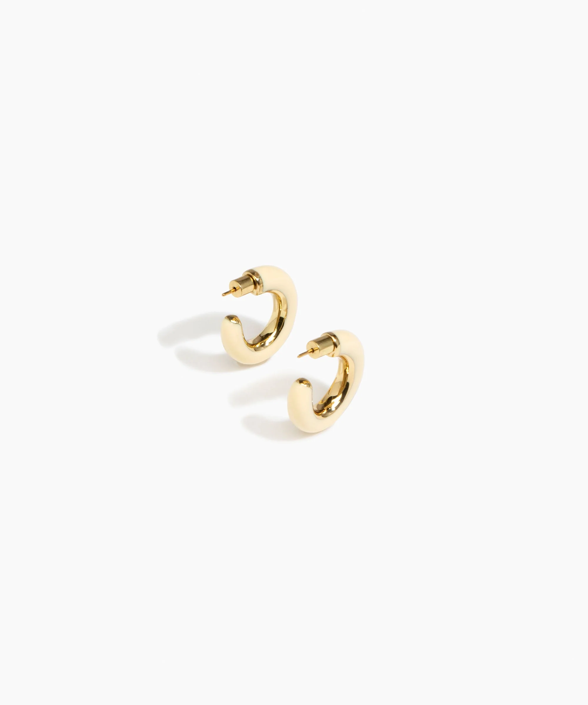 Medium Pebble Duo Hoop Earrings - Image 9