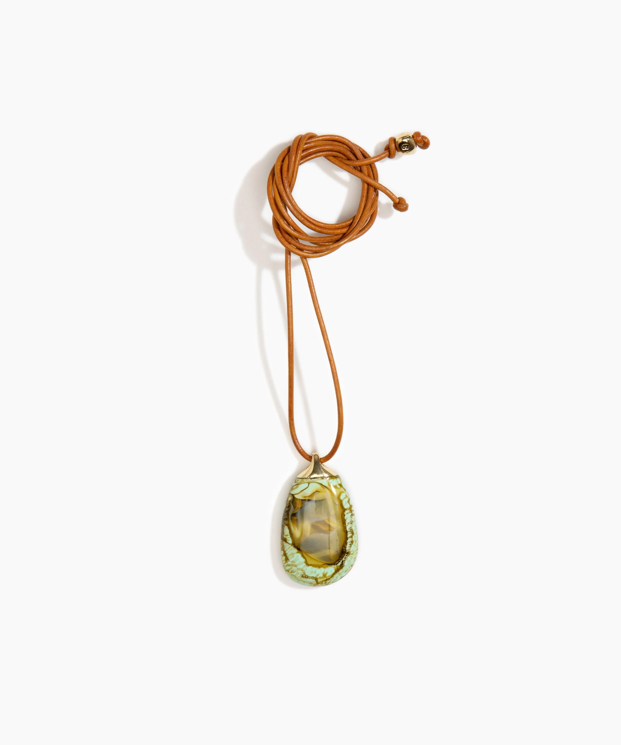 River Rock Pendant on Leather - Image 3
